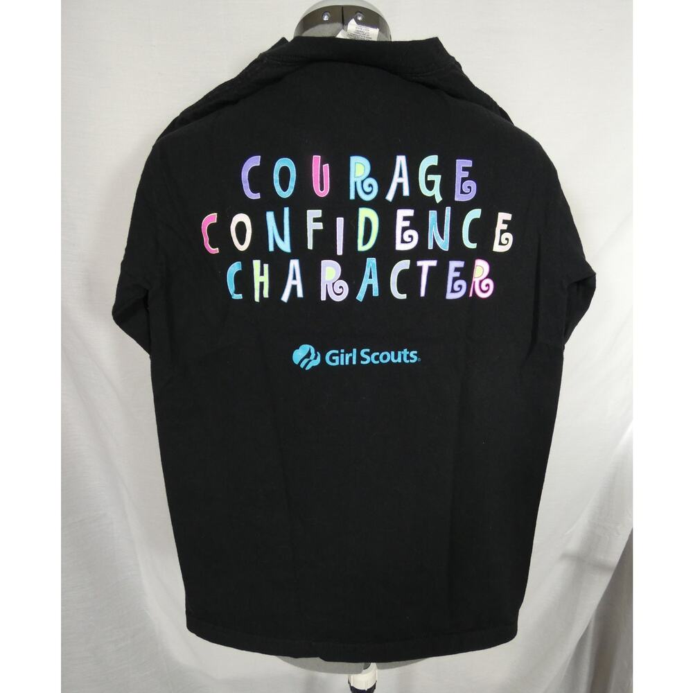 Girl Scouts Adult Small Black Graphic T-Shirt Courage Confidence Character